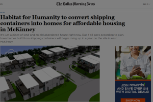 Habitat for Humanity to convert shipping containers into homes for affordable housing in McKinney